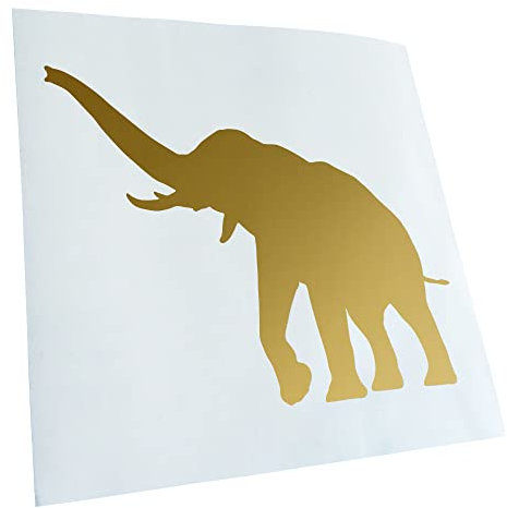 Kiwistar - Autoaufkleber - Elefant Motiv 5 - Rüsseltiere - Gold - 60x50cm - Heckscheibe Auto Aufkleber wetterfest für Kfz LKW Mofa Truck - Sticker außen selbstklebend Tuning Zubehör für Fenster