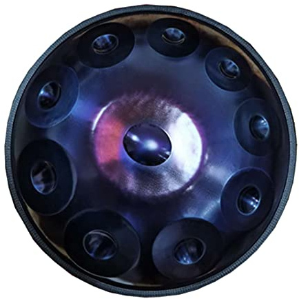 hzexun 9/10 Noten Handpan Drum 22 Zoll In D-Moll Handtrommel Steel Drum Percussion Mit Handpan Ständer Und Weicher Handpan Tasche, Handpan Drum Instrument (10 Notizen,Lila)