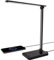 Aourow Schreibtischlampe LED Dimmbare Tischlampe: Tischleuchte mit 5 Lichtfarben und 5 Helligkeitsstufen,Desk Lamp USB-Anschluss für Aufladung des Smartphones,Nachttischlampe mit Touchscreen,Schwarz