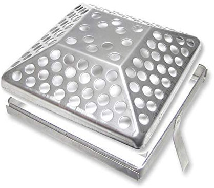 Pack anti-atascos acero inoxidable: Rejilla Piramidal 188x188mm + Marco Encastrable 190x190mm. Rejinox. Garajes, cubiertas, terrazas, jardín, piscina