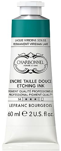 Charbonnel Kupferdruckfarben, hochpigmentierte Tiefdruckfarbe, ausgezeichnete Lichtechtheit, Vegan, lebendige Farben, alterungsbeständig, 60ml Tube - Permanent Viridian Lack