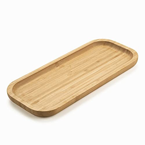 Bambus Badezimmertablett, Schminktisch Tablett, Serviertablett Holz, Toilettentank Tablett, Tischtablett, Kosmetik Tablett Organizer, 30 x 13 x 2 cm