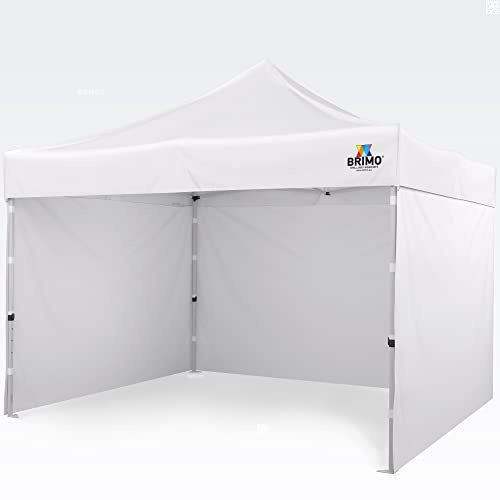BRIMO Festzelt 100% Wasserdicht mit 3 Seitenteilen - 5 Jahre Garantie (3x3 m, Weiß)