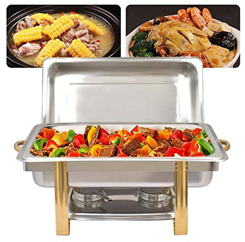 RibasuBB Chafing Dish - Set professionale da 9 l, in acciaio inox, 56 x 35 x 10 cm, per catering, buffet e feste