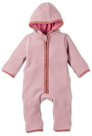 Hofbrucker Baby Walkoverall aus 100% Merino Wolle, kuschelig warmer Wollwalkanzug von Herbst bis Frühling (86-92, Altrosa)