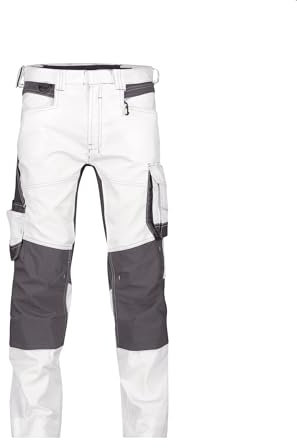 DASSY® Flux Painters Stretch-Malerhose mit Holstertaschen und Kniepolstertaschen - Größe 52 - WEIß/ANTHRAZITGRAU