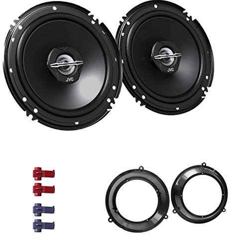 JVC CS-J620X Auto Lautsprecher 16,5 cm mit Einbauset passend für FIAT Panda (169) 2003-2012 Türen vorne 600 W 165mm 2 Wege Koax