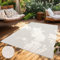 Paco Home Teppich In- & Outdoor, Moderne abstrakte Boho Designs mit 3D Struktur, robust & wetterfest, ideal für Terrasse Wohnzimmer & Küche, Grösse:60x100 cm, Farbe:Creme 3