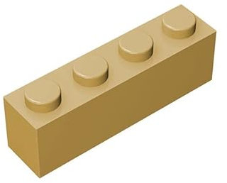 Pietre classiche 1 x 4, 100 pezzi, compatibili con Lego, colori: giallo albicocca