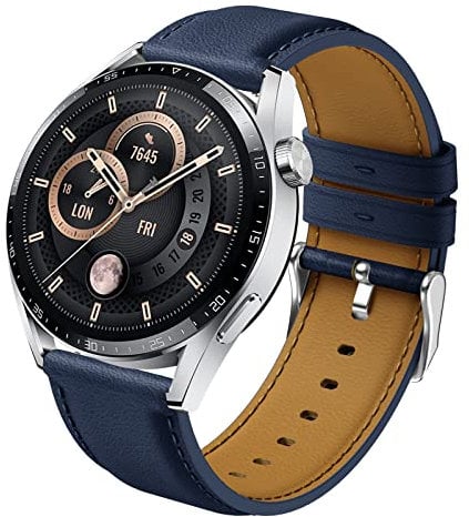 Syxinn 22mm Leather Strap Compatible with Huawei Watch GT 3 46mm/GT 3 Pro 46mm/GT 4 46mm Strap, Huawei Watch GT 2 46mm/GT 2 Pro/GT 2e, Huawei Watch 3/3 Pro Soft Leather Band Bracelet for Men and Women