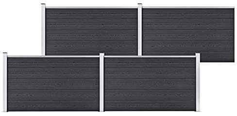 Yolola Recinzione da Giardino in WPC, Pannelli per Recinzioni, Recinzione Modulare, Recinzioni Giardino Esterno, Staccionate per Giardino, 699x106 cm Grigia