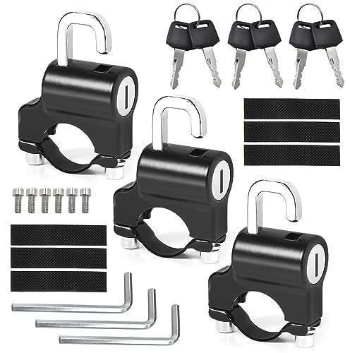 Helmschloss, Motorrad Helmschloss, 3 Stück Universal Motorrad Helmschloss mit Schlüssel, Bicycle Helmet Lock Für Lenkerrohre Motorräder Fahrräder 22-28 mm