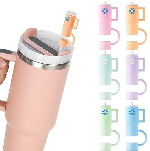 NiHome Silikon-Trinkhalm-Abdeckkappen für Stanley 850 ml / 1134 ml Quencher H2.0 Tasse, 10 mm Strohhalm-Aufsätze, kompatibel mit Stanley-Bechern, staubdichte Trinkhalm-Deckel, BPA-frei,