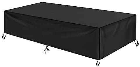 Flyace Abdeckung Gartenmöbel Wasserdicht 300x120x75cm Multi Größe Abdeckplane Gartenmöbel 600D Schutzhülle Gartenmöbel Abdeckung Winterfest Sets Tische und Stühle