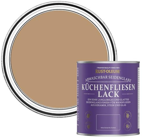 Rust-Oleum Orange Water-Resistant Kitchen Tile Paint in Satin Finish - Fired Clay 750ml