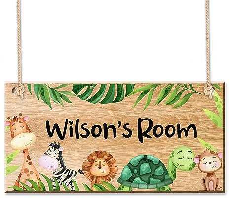 Personalised Wooden Room Decor - Customise Gifts for Christmas - Bedroom Door Signs with Children's Names - Plaques for Son, Daughter, Nephew, Kids, Toddler