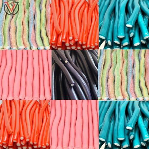 VIMIX Mixed Flavours Pencils Candy Sweet Bag - Mixed Strawberry, Blue Raspberry, Fizzy Rainbow, Bubblegum & Blackcurrant Flavours (1kg)
