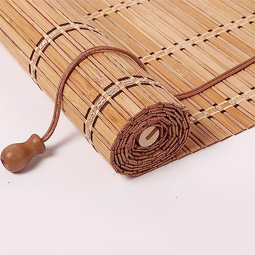 Bambusrollo Retro, Garten-Sonnenschutz Jalousien, Rollos aus Natürlichem Bambus, Raffrollo Innen, Anpassbar 60*120CM
