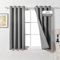 MYSKY HOME Vorhänge Blickdicht Thermovorhang Gardinen Schlafzimmer Hitzeschutz Gardine mit Ösen für Wohnzimmer Verdunklungsvorhänge,2er Set H 175 x B 140 cm,Dunkelgrau.