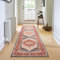 Carvapet Läufer Teppich 60x240cm rutschfest Lang Teppichläufer Waschbar Mikrofaser Vintage Medaillon Orange Teppich Flächenteppich Laufteppich