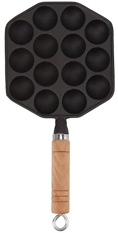 Poêle à Takoyaki En Fonte, 14 Trous, Poêle à Griller Japonaise Takoyaki Antiadhésive, Moules à Boulettes De Viande De Poulpe Avec Poignée Amovible Pour la Cuisson