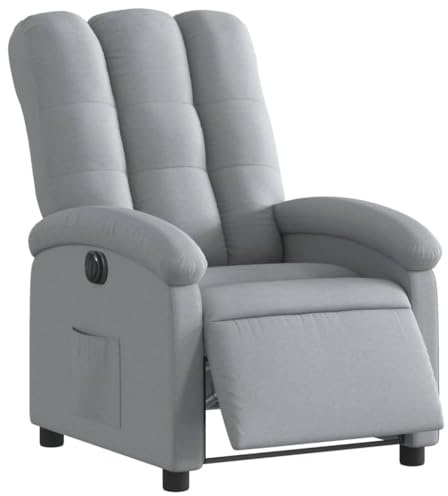 vidaXL Relaxsessel Elektrisch Hellgrau Stoff