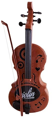 TOPBATHY Dekorative Kleine Violine Tortendekoration aus Kunststoff mit Musikfunktion Braun für Geburtstagstorten und Party Kuchenaufsatz Kleiner Musikinstrument