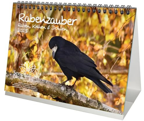 Rabenzauber Raben, Krähen und Dohlen DIN A5 Tischkalender für 2025 - Seelenzauber