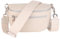 MIRROSI® Damen Bauchtasche Umhängetasche 27x14,5x8cm Damen, Made in Italy, aus Echtleder Tasche Echtes Leder, Brusttasche, Crossbody Bag,Bohemian Style (1 Tasche 2 Gurte) (Beige Fischgerät)