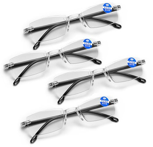 LETTERASHQP Autozoom Brille 4 Stück Automatische Lesebrille Autozoom Brille Presbyopie Einstellbare Brille Autozoom-Brille für Presbyopie Automatische Einstellbare Brille für Damen und Herren