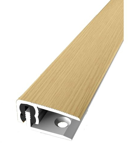 PROVISTON | Abschlussprofil | Parkettausgleich | Breite: 30 mm | Höhenausgleich: 7-18 mm | Länge: 2700 mm | Aluminiumprofil | Eiche hell | 1 Stück