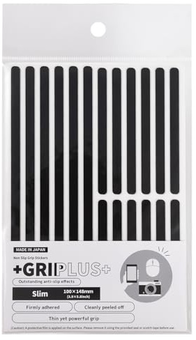 Non Slip Grip Stickers GRIPLUS Slim (Black, 100×148mm(3.9×5.8inch)) (1, Black)