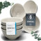 Stoneware 6-Piece Cereal Bowl Set Hygge Series - Cereal Bowl Set, Dishwasher, Microwave, and Scratch Resistant - Cereal Bowls, Small Bowls Set - Stylish Grooved Small Bowls Set in Light Brown