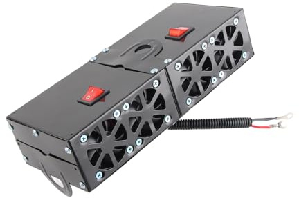 Leistungsstarke Vierloch-Abtau-Autoheizung 500 W, 12 V Elektroheizung für Autos, Schwarz
