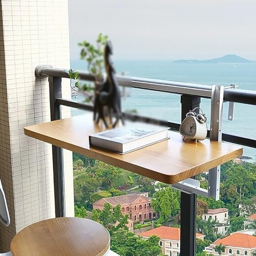PQXQZ Balkon Hängetisch Klappbarer Balkonhängetisch Hängender Balkon Klapptisch mit Einstellbarer Höhe für Blumenständer Zum Lernen(100cm/39in)