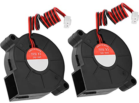 3D Printer Cooling Fan, 2pcs 50x50x15mm DC 24V Blower Fan with Quiet Fit for Ender 3 Replacement Part
