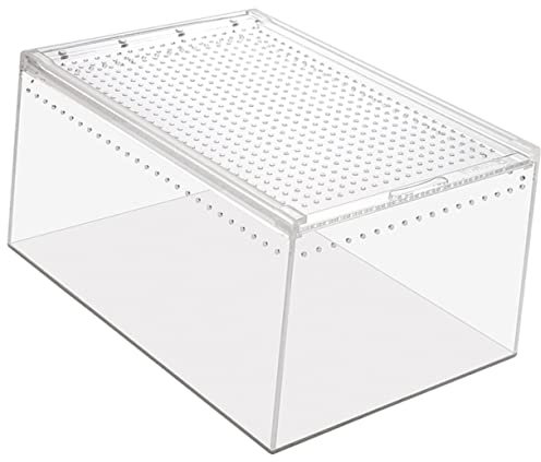 BESTonZON Creative Reptile Feeding Enclosure Transparent Box for Snakes Tarantulas and Other Small Pets Practical Habitat with Ventilation for Fresh Air