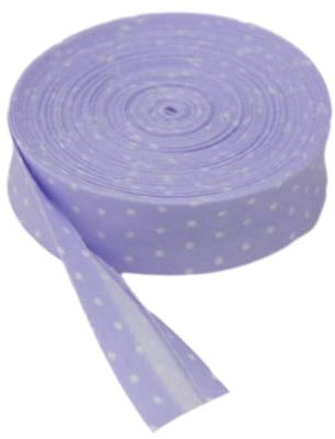 mophrati Schrägband aus Baumwolle, vielseitig und modisch, für jedes Nähprojekt, gepunktetes und gestreiftes Kantenband, langlebig, Hellviolette Punkte