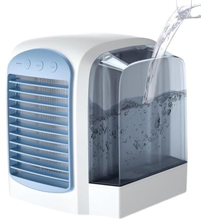 Breeze Box Air Conditioner, Breeze Box, Portable Mini Air Conditioner, 380ml Water Tank, Can Be Used For 2-5 Hours, 3 Wind Speeds, Removable Water Tank,Easy To Add Water(Blue)