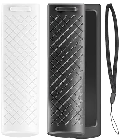 2 fundas de silicona para LG mando a distancia serie AKB, negro/blanco brillante, 17 x 4,9 x 3 cm, AKB75095308, AKB75095307, AKB73715601, AKB76043505, funda protectora antigolpes, mando a distancia
