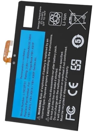 Batteria per laptop L15C2P31 8500mAh,Compatibile per Lenovo,Yoga Book YB1-X91F X91L X91X YB1-X90F YB1-X90L Serie Tablet Batteria