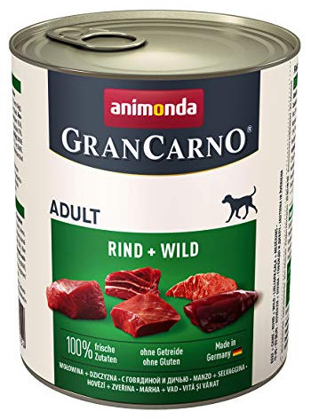 animonda Gran Carno adult Hundefutter, Nassfutter für erwachsene Hunde, Rind + Wild, 6 x 800 g