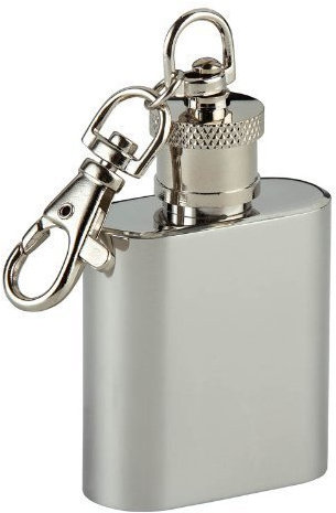 Stainless Steel 1oz Hip Flask on Key Ring