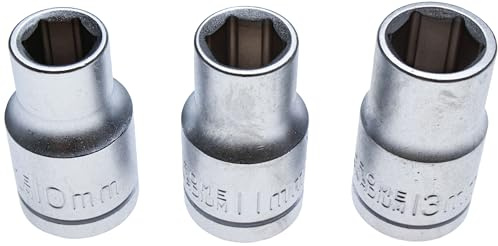BGS Diy 15123 | Socket Set | 12.5 mm (1/2) Drive | 10 - 11 - 13 mm | 3 pcs.
