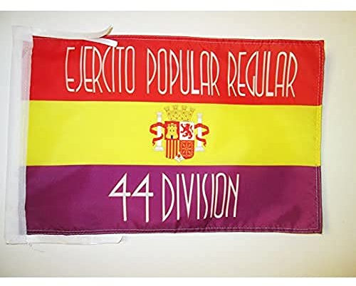 BANDERA del 44 DIVISION EJÉRCITO DE LA REPÚBLICA ESPAÑOLA 45x30cm - BANDERINA ESPAÑOLA REPUBLICANA 30 x 45 cm cordeles - AZ FLAG