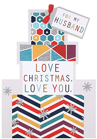 Hallmark Weihnachtskarte für Ehemann, englischer Text – mittelgroß, quadratisch Love You (Ich liebe dich)