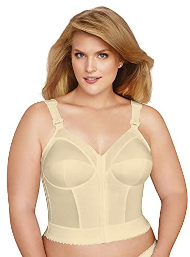 Exquisite Form Women's Front Close Longline Bra #5107530, Beige, 42DD