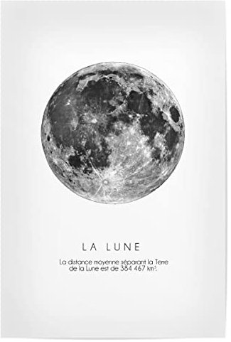 artboxONE Poster 30x20 cm Mond Schwarzweiß The Moon hochwertiger Design Kunstdruck - Bild moon lune mond