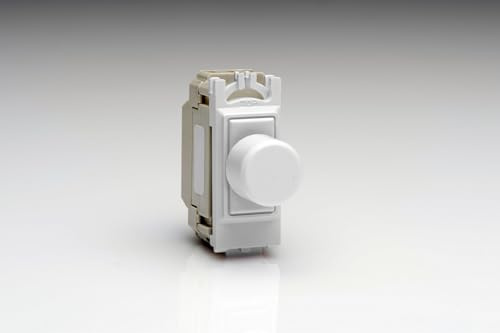 Varilight 2-Way V-Pro Push On/Off Rotary LED Dimmer 0-300W (1 Grid Space) White