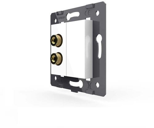 Luxus-Time LIVOLO Innenleben UP Einbau Stereo Modul Lautsprecherdose im Metallrahmen halbes Lautsprecher Anschluss Einbaumodul für die DE Unterputzdose Wandmontage VL-C7-91A-11 in Weiß